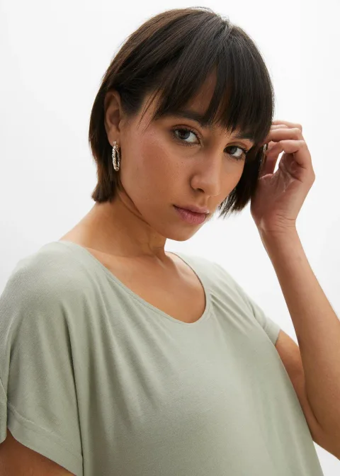 T-shirt long en viscose douce et extensible