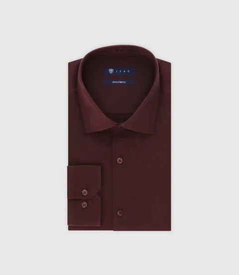 IZAC - Chemise ville ajustée bordeaux
