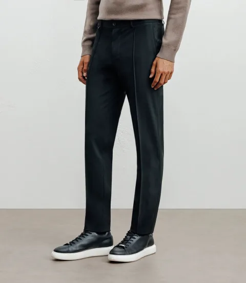 IZAC - Pantalon ville avec pli noir