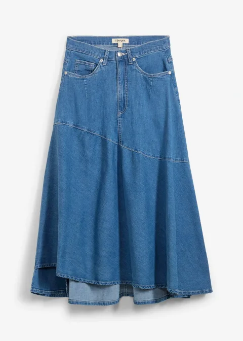 Jupe midi en jean, taille haute