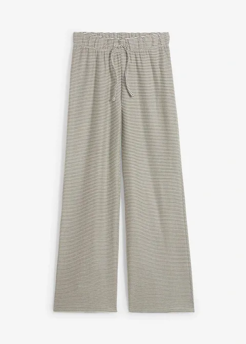 Pantalon en jersey rayé avec cordon de serrage, coton majoritaire