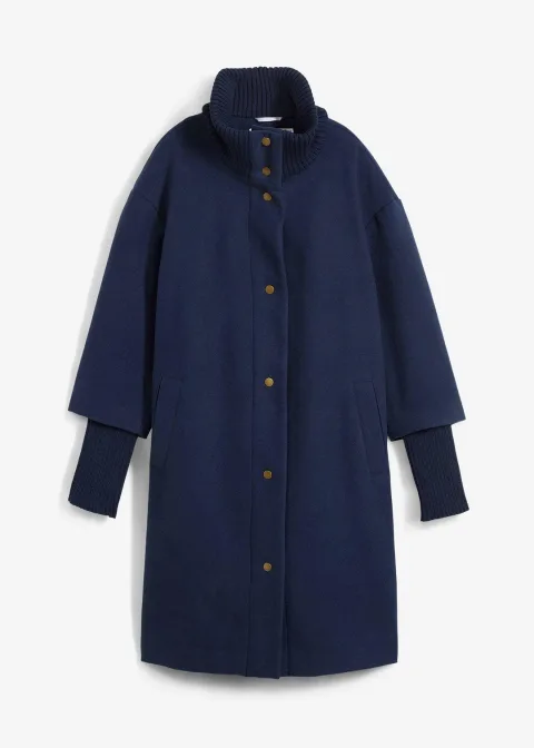 Manteau court aspect laine