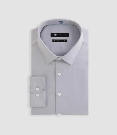 IZAC - Chemise ville gris clair ''Satinslim''