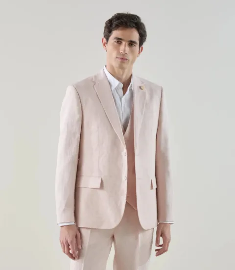 IZAC - Veste ville 100% lin rose