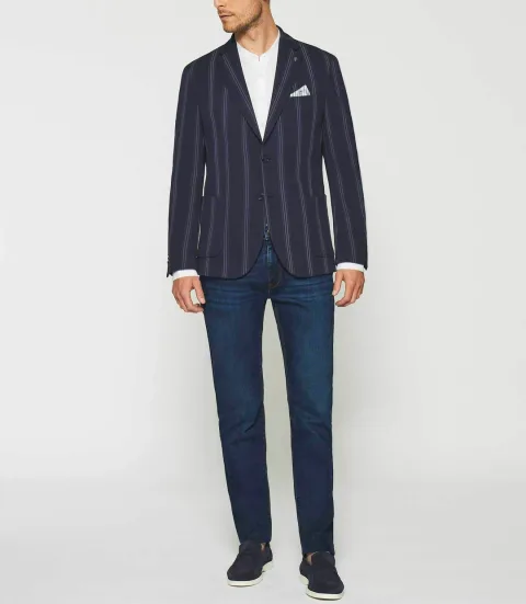 IZAC - Veste casual 2 boutons marine AMALFI