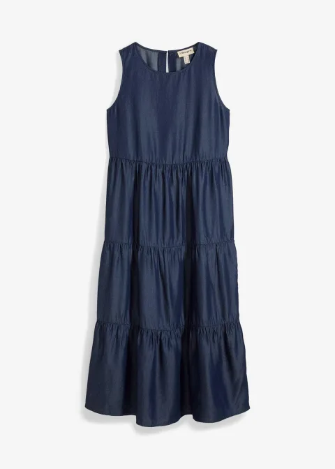 Robe midi en lyocell lisse