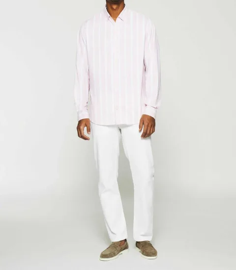 IZAC - Chemise à rayures rose KYLE