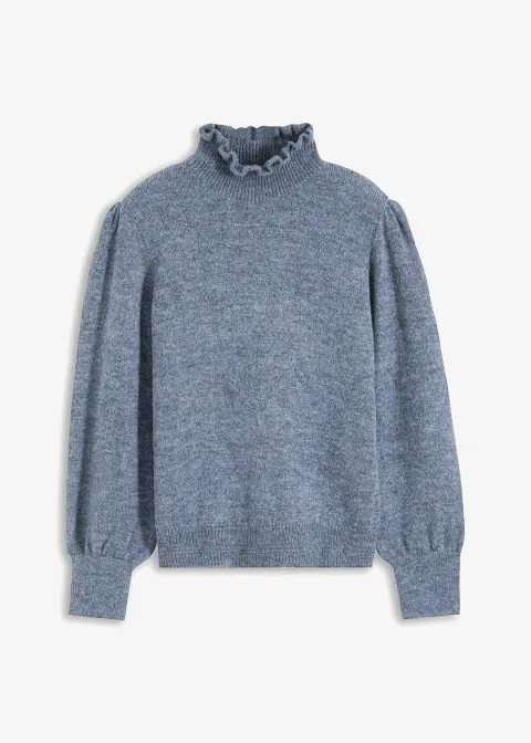 Pull à col roulé volanté
