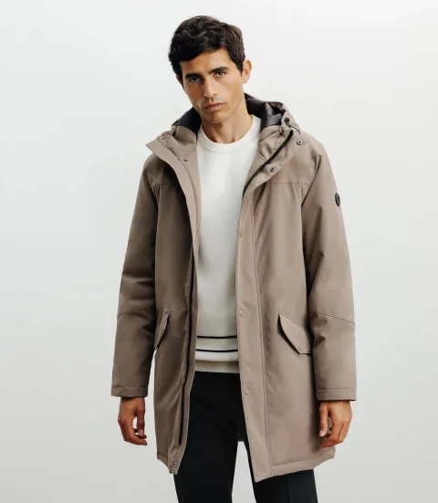 IZAC - Parka à capuche taupe