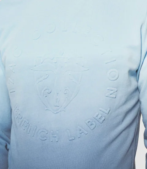 IZAC - Sweat à capuche dégradé marine et bleu ''Swdidie''