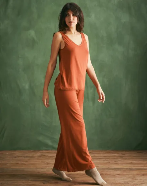 Débardeur coton modal - Terracotta - Taille XS - Lemahieu