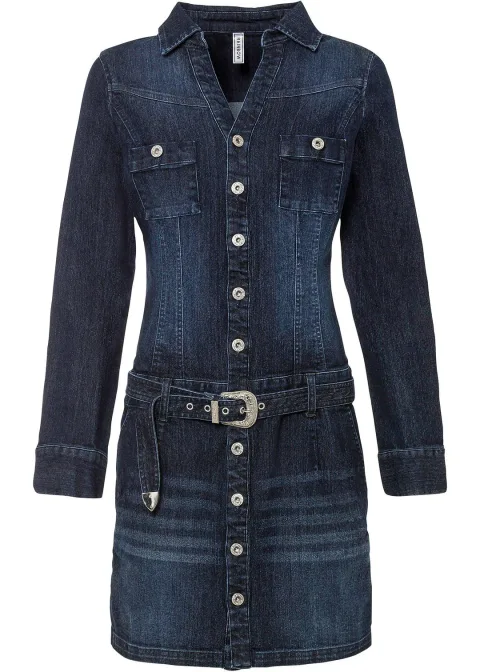 Robe en jean avec ceinture