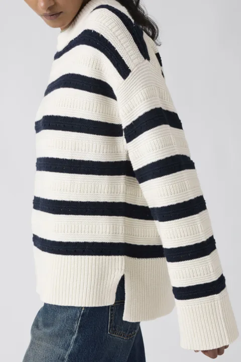Levi's Pull Col Rond Candide - Femme - Multicolore / Emma Stripe Egret - XS