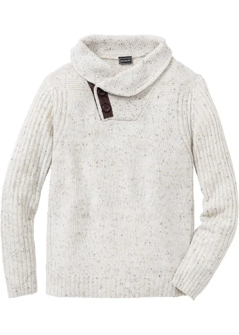 Pull en grosse maille à col châle