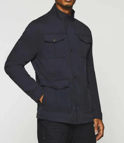 IZAC - Veste saharienne 4 poches marine RONALD