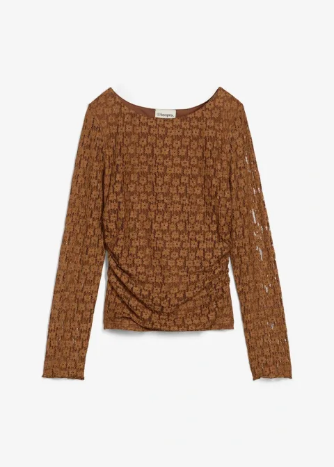T-shirt manches longues en dentelle