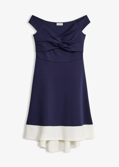 Robe à col Bardot et détail nœud