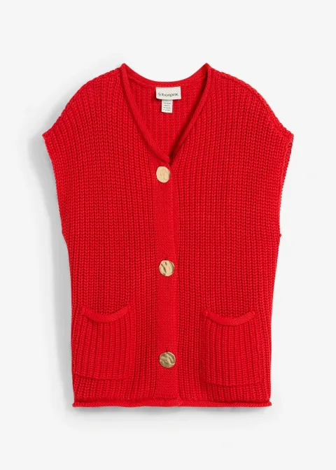 Gilet sans manches en maille avec des poches