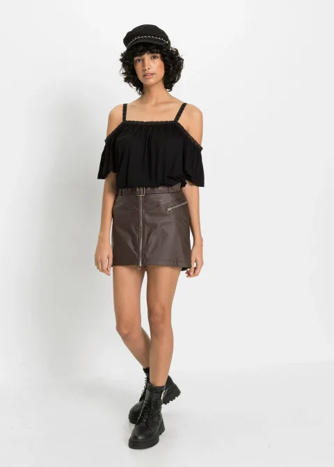 T-shirt à épaules dénudées en viscose douce