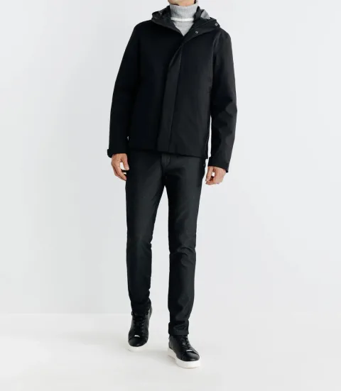 IZAC - Parka courte avec col montant noir