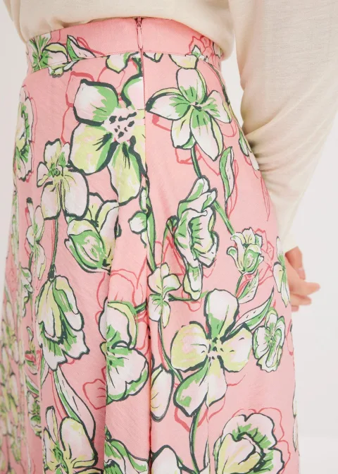 Jupe midi fluide en viscose mélangée