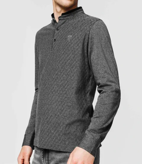 IZAC - Polo col mao anthracite