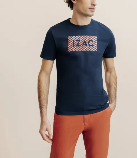 IZAC - T-shirt col rond marine