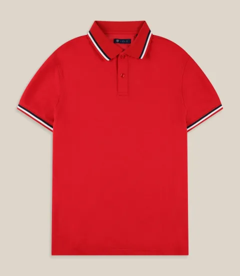 IZAC - Polo en maille piquée rouge