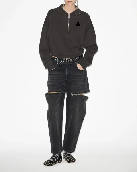Sweatshirt Ross - Femme - Noir Délavé - Taille 36 - Marant Étoile