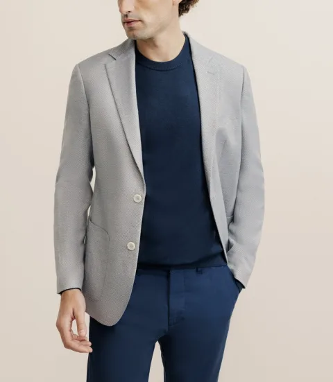 IZAC - Veste casual à coudières bleue ciel