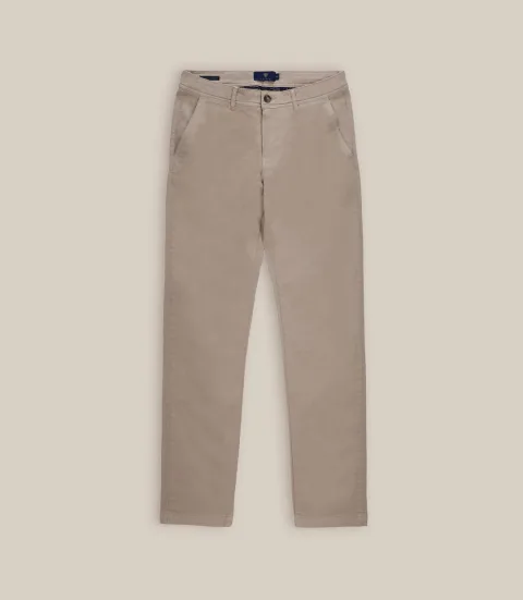 IZAC - Pantalon coton stretch beige