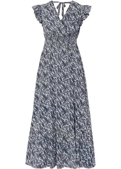 Robe longue à manches papillon