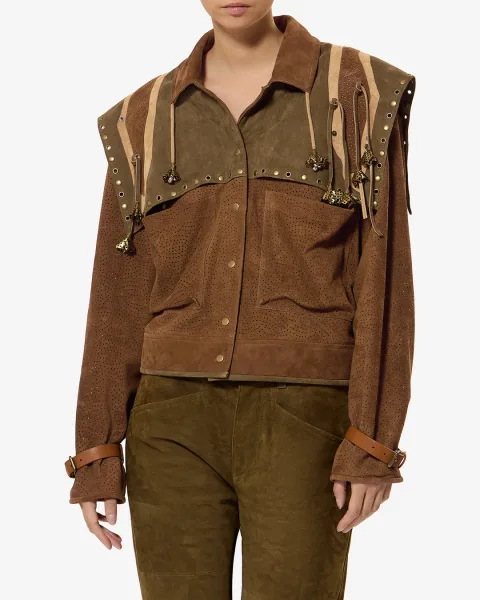 Veste En Cuir Kayae - Femme - Bronze - Taille 38