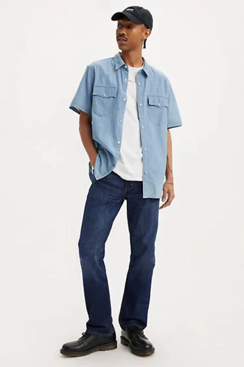 Levi's Jean Slim 513 Slim Straight - Homme - Bleu / Tree Topper Levi'S Flex - 38X34