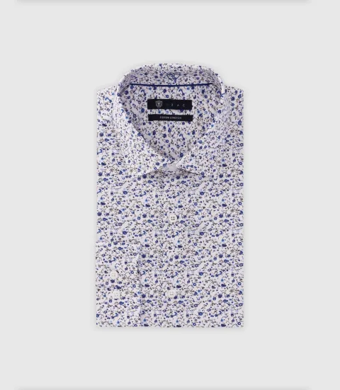 IZAC - Chemise avec fleurs bleue