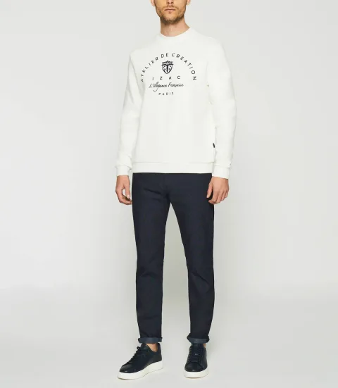 IZAC - Sweat à broderie écru SWDURAN