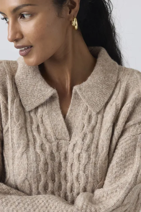 Levi's Pull Torsade Nova - Femme - Marron / Taupe Gray Heather Bros B2371 - XS