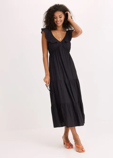 Robe à bretelles en viscose mélangée