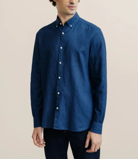 IZAC - Chemise col boutonné marine