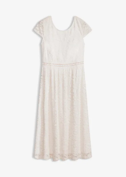 Robe en dentelle avec empiècement crochet à la taille