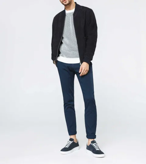 IZAC - Blouson cuir marine ''Imanie''
