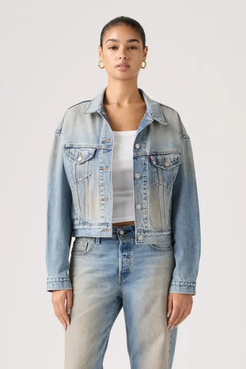 Levi's Veste Trucker Crop '90 - Femme - Bleu / Off Roading - XS
