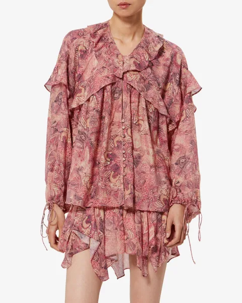 Blouse Charis - Femme - Rose - Taille42 - Isabel Marant - Collection Été Femme - Nouvelle Collection Capsule La Riviera