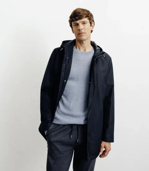 IZAC - Parka légère à capuche marine