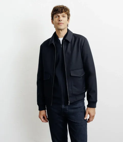 IZAC - Blouson col chemise marine
