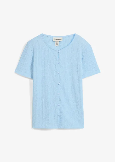 T-shirt texturé et boutonné