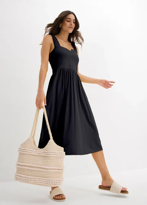 Robe légèrement évasée en jersey coton et viscose