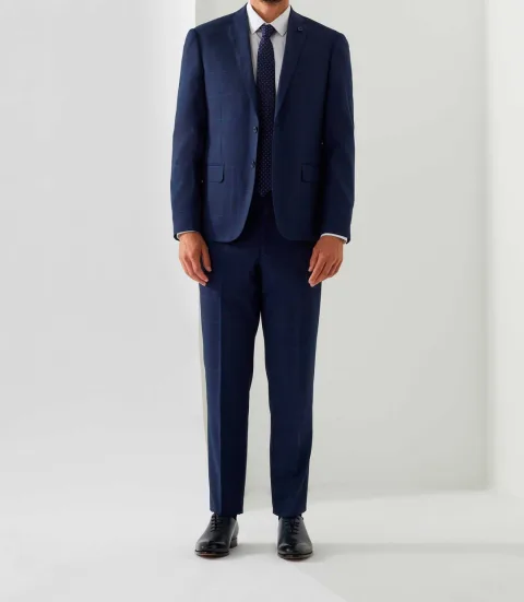 IZAC - Costume à carreaux bleu ''Arome''