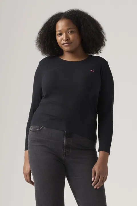 Levi's T Shirt Manche Longue Hayes (Grandes Tailles) - Femme - Noir / Anthracite Night - 4X