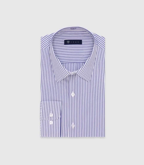 IZAC - Chemise ajustée rayée bleue